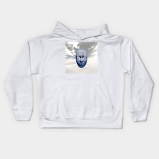 Mask in cloudy sky Kids Hoodie